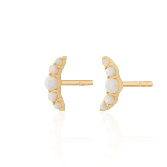 Hannah Martin Opal Stud Earrings - Gold - SPG-414