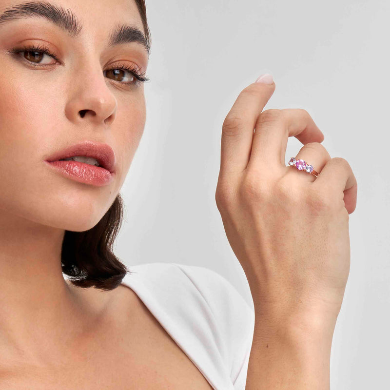 Colour Wave 3 Stone Ring - Silver - 149815/001