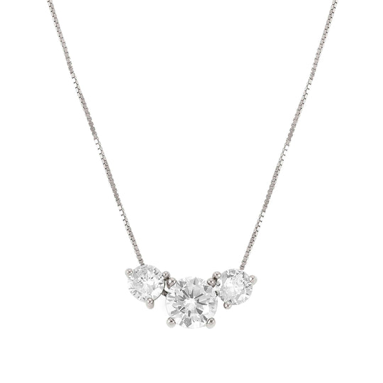 Colour Wave 3 Stone Necklace - Silver - 149821/001