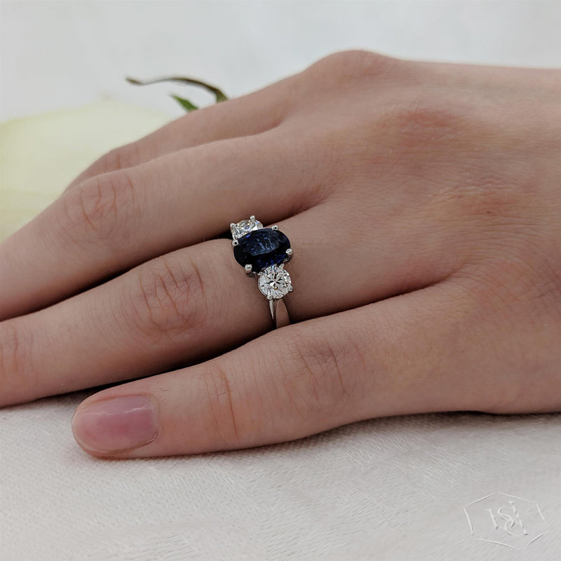 Platinum Royal Oval Cut Sapphire Ring- 1.28ct