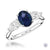 Three Stone Florentine Oval Sapphire Ring - 1.19ct - Platinum