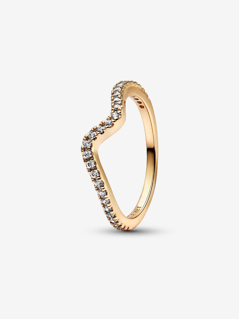 Sparkling Wave Ring - 14ct Gold Plated - 162539C01