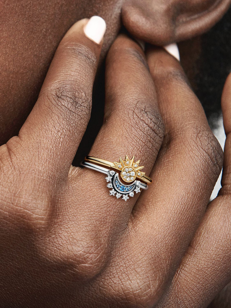 Celestial Sparkling Sun Ring - 14ct Gold Plated - 162674C01