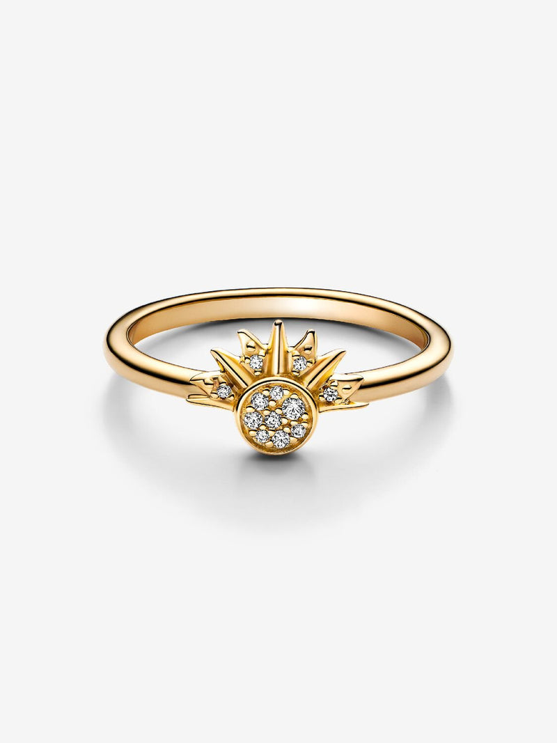 Celestial Sparkling Sun Ring - 14ct Gold Plated - 162674C01