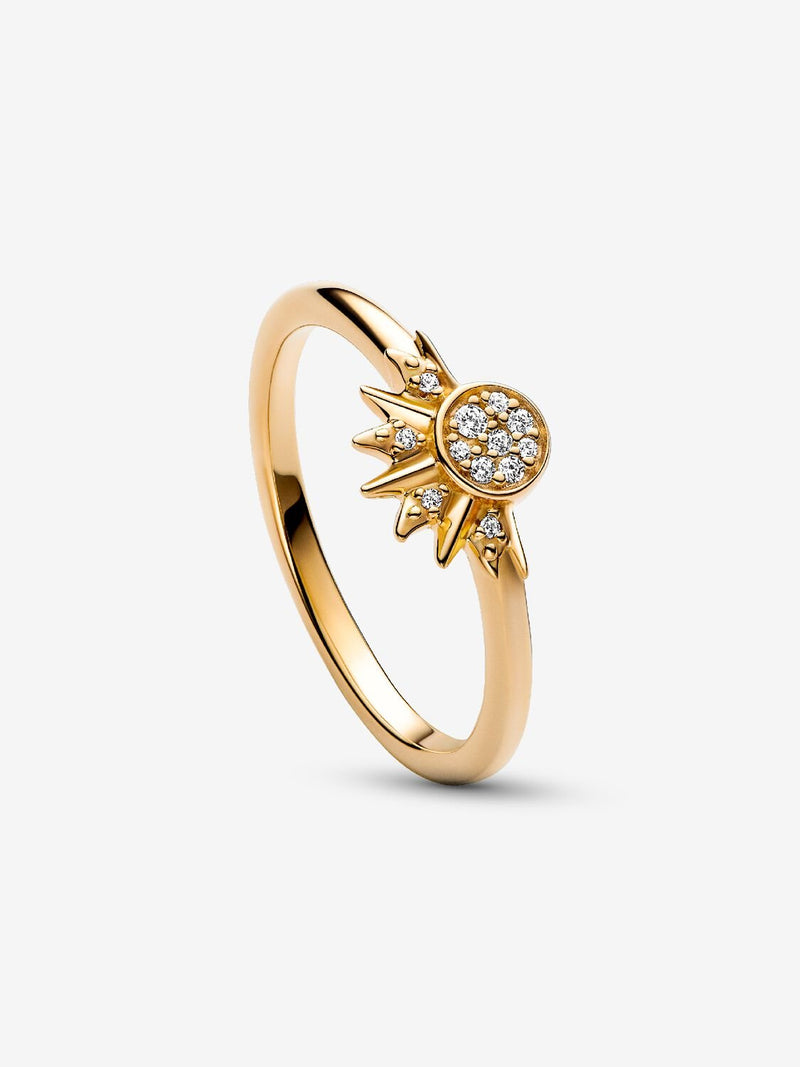 Celestial Sparkling Sun Ring - 14ct Gold Plated - 162674C01
