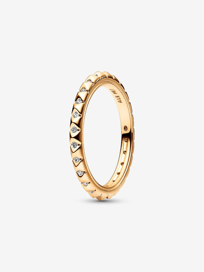 Pyramid Studded Ring - 14ct Gold Plated - 162800C01