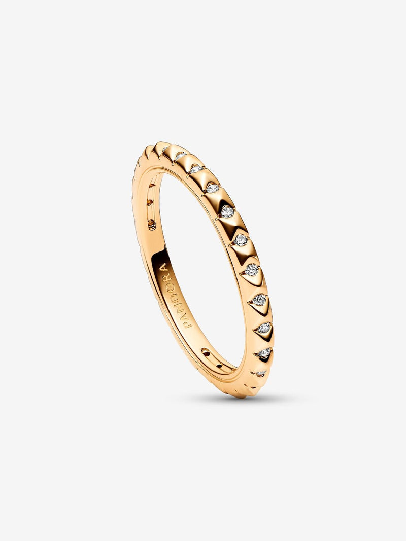 Pyramid Studded Ring - 14ct Gold Plated - 162800C01