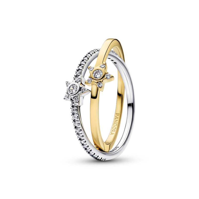 Star Crossover Ring - Sterling Silver/14ct Gold Plated