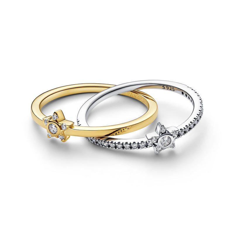 Star Crossover Ring - Sterling Silver/14ct Gold Plated