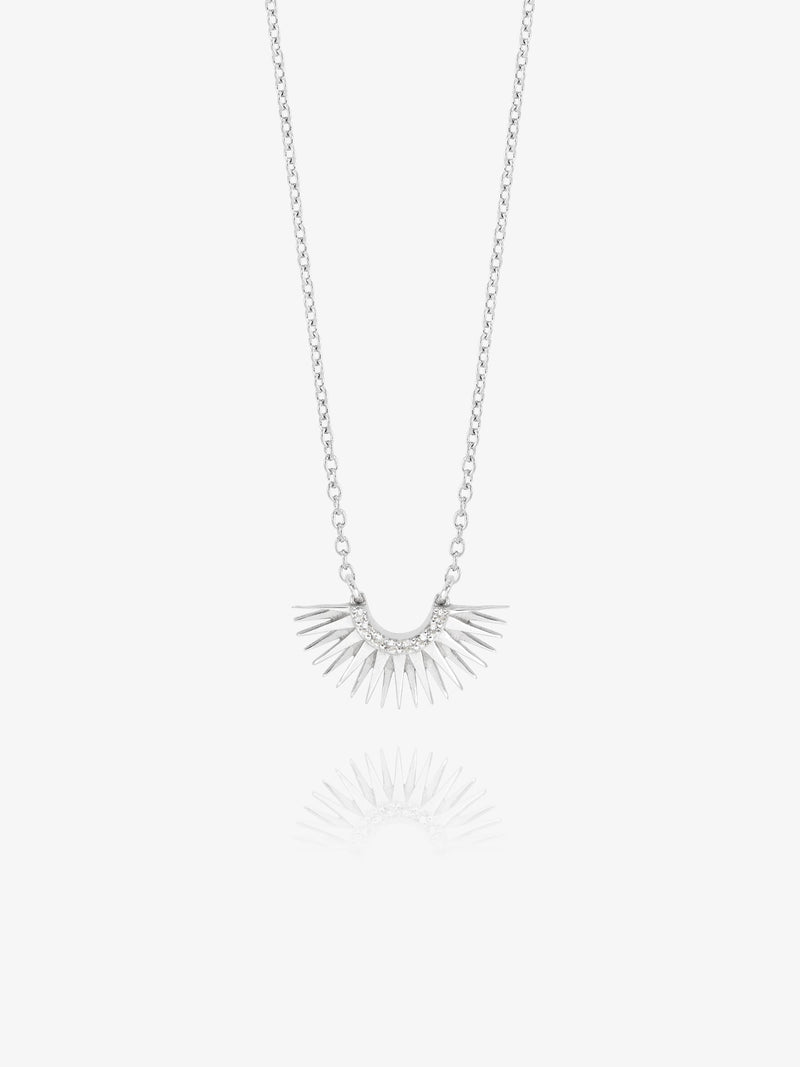 Mini Rising Sun Necklace - Silver - DSN7WTS