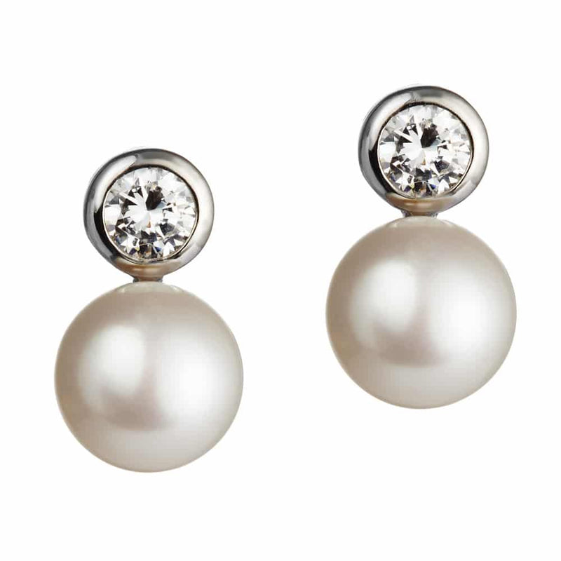Chic Freshwater Pearl Earrings - Silver - 1815405