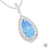 Skye Pear Aquamarine Pendant Necklace - Platinum