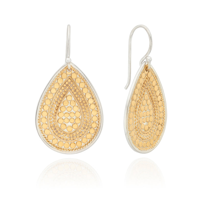 Contrast Dotted Teardrop Earrings - Gold - 1884-EGG-GLD