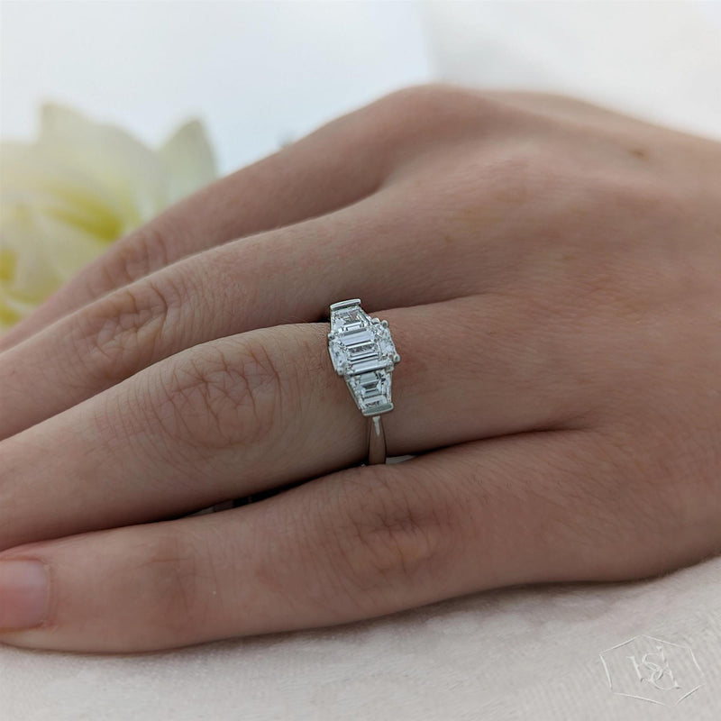 Platinum Santorini Iconic Emerald Cut Engagement Ring- 1.62ct
