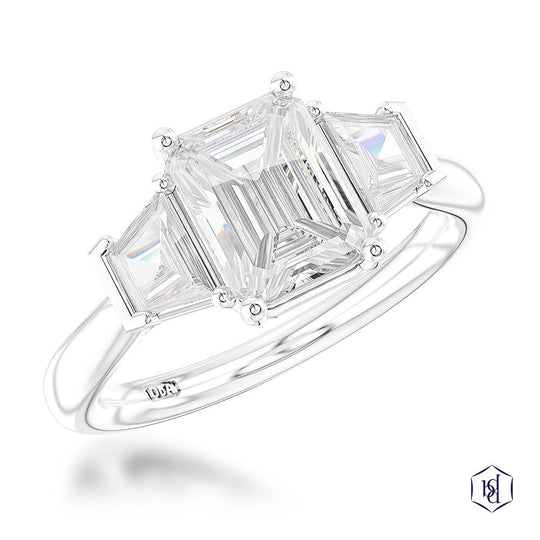 Platinum Santorini Iconic Emerald Cut Engagement Ring- 1.62ct