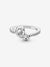 Double Heart Sparkling Ring - Sterling Silver - 191198C01