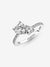 Double Heart Sparkling Ring - Sterling Silver - 191198C01