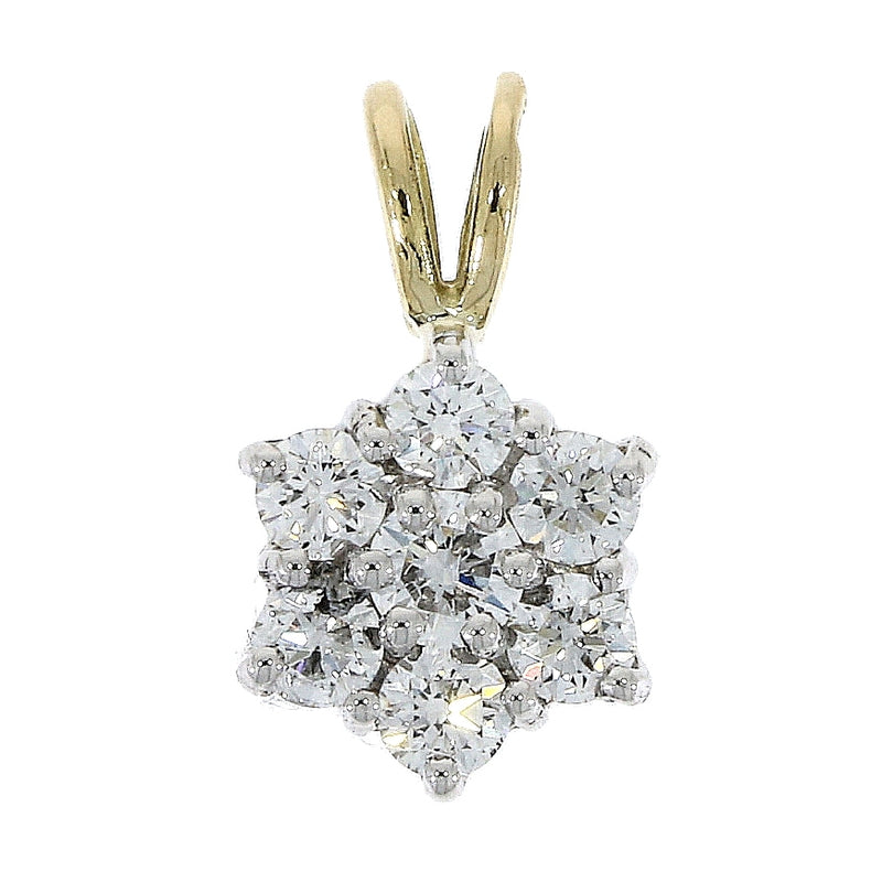 Diamond Cluster Pendant, 0.52ct - 18ct Yellow/White Gold