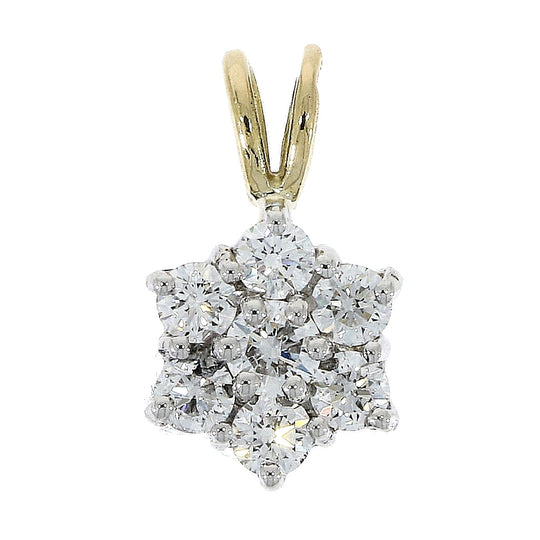 Diamond Cluster Pendant, 0.52ct - 18ct Yellow/White Gold