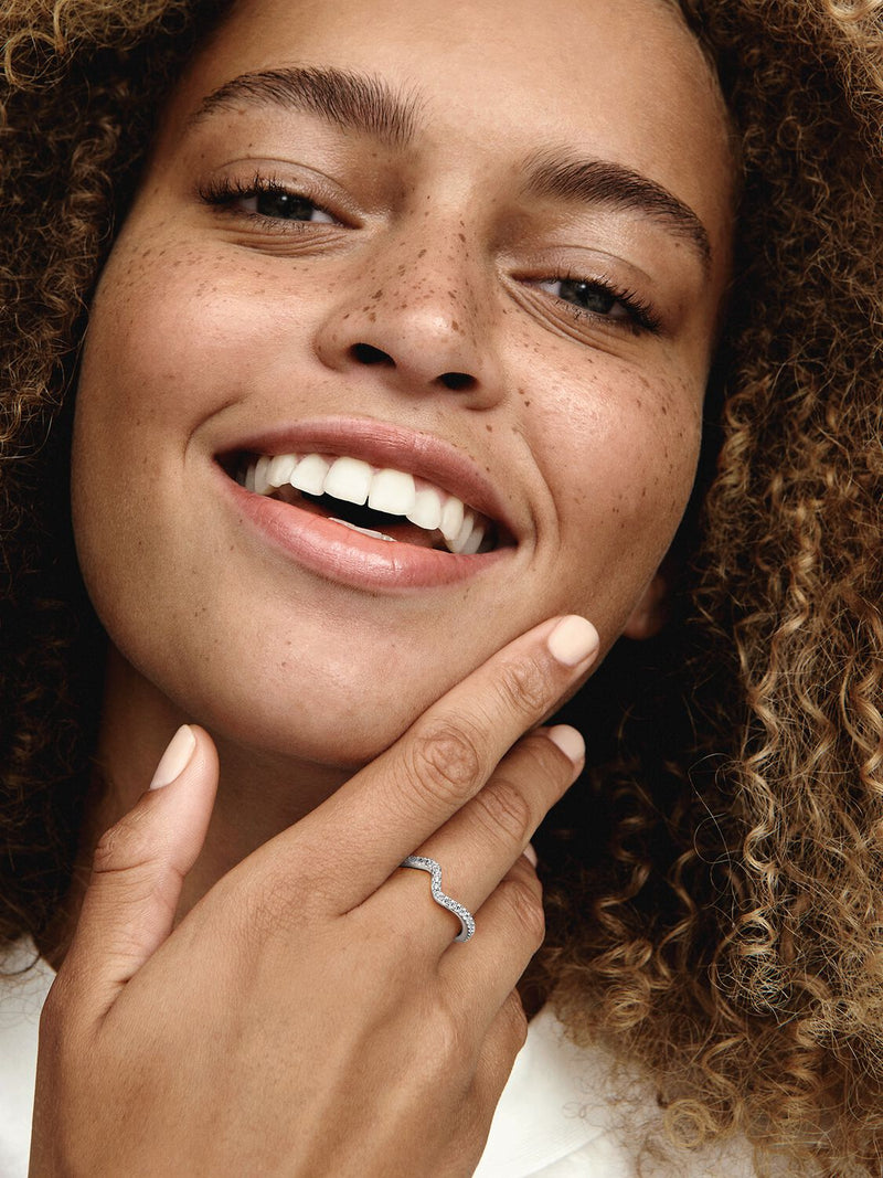 Sparkling Wave Ring - Sterling Silver - 192539C01