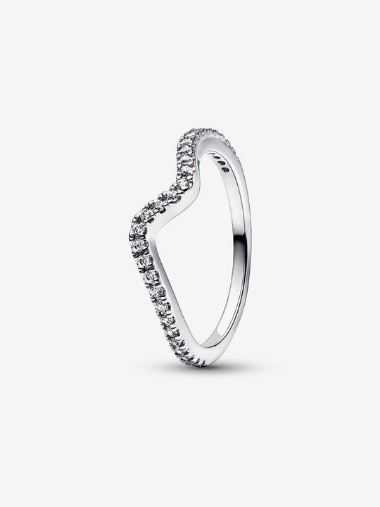Sparkling Wave Ring - Sterling Silver - 192539C01