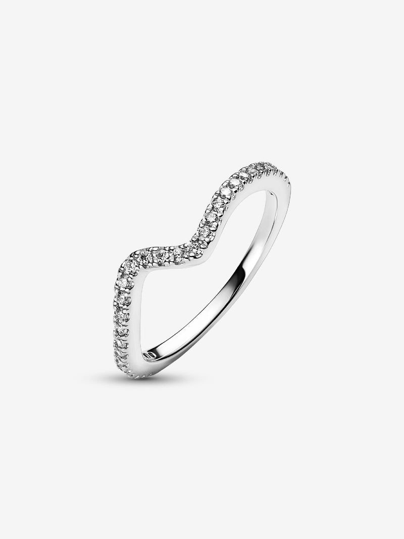Sparkling Wave Ring - Sterling Silver - 192539C01