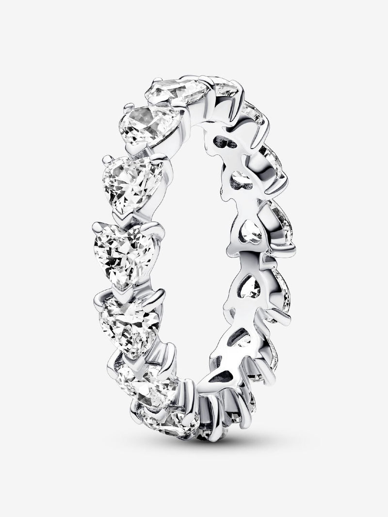 Row of Hearts Eternity Ring - Sterling Silver - 193103C01