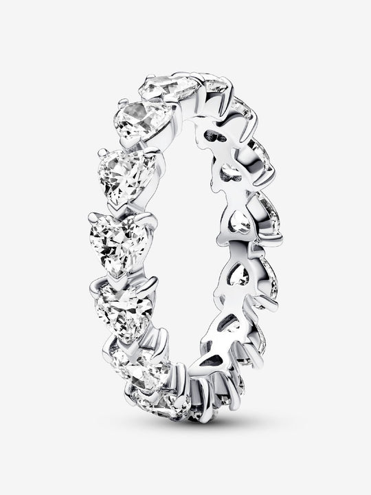 Row of Hearts Eternity Ring - Sterling Silver - 193103C01