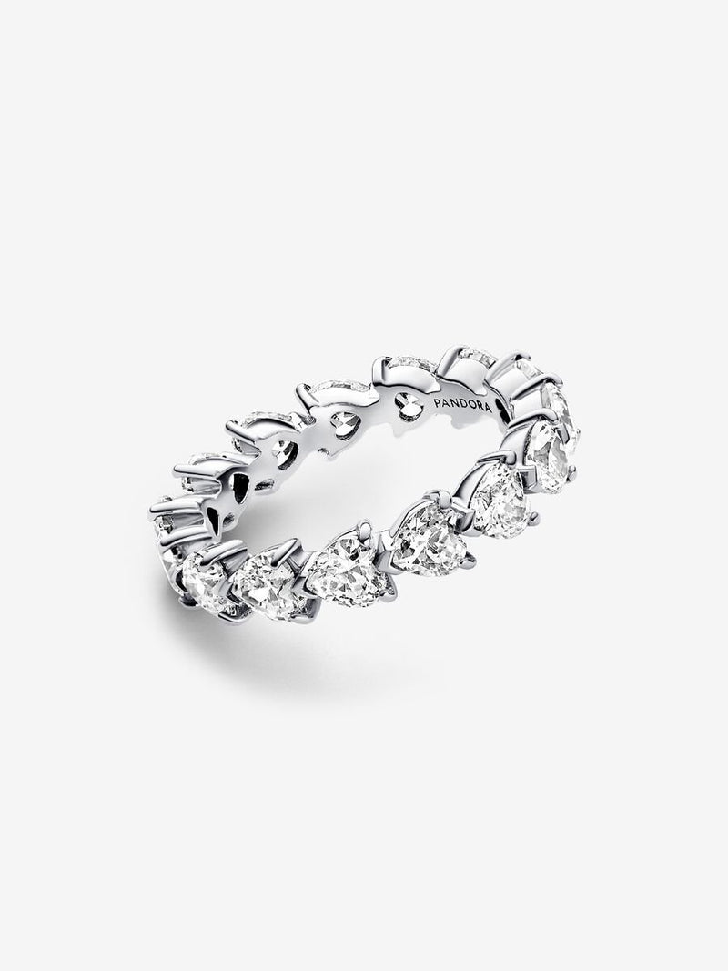 Row of Hearts Eternity Ring - Sterling Silver - 193103C01