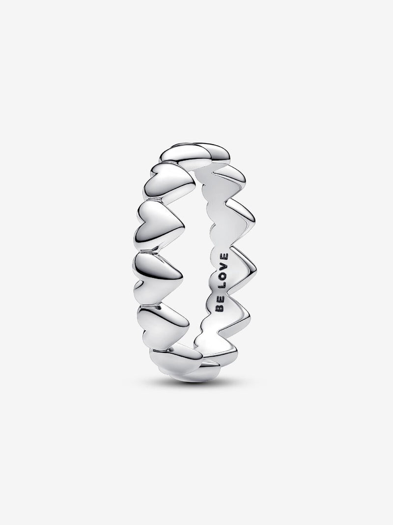 Row of Hearts Ring - Sterling Silver - 193427C00