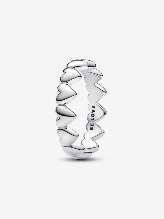 Row of Hearts Ring - Sterling Silver - 193427C00