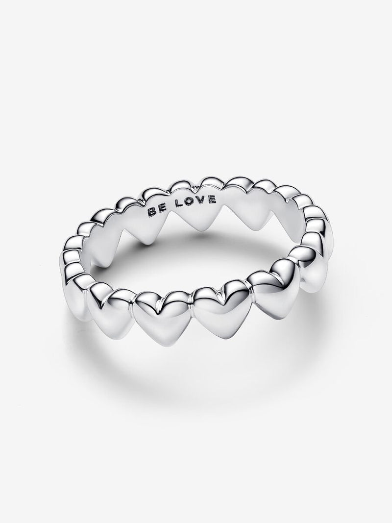 Row of Hearts Ring - Sterling Silver - 193427C00