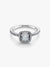 Sparkling Square Halo Ring - Sterling Silver - 193555C02