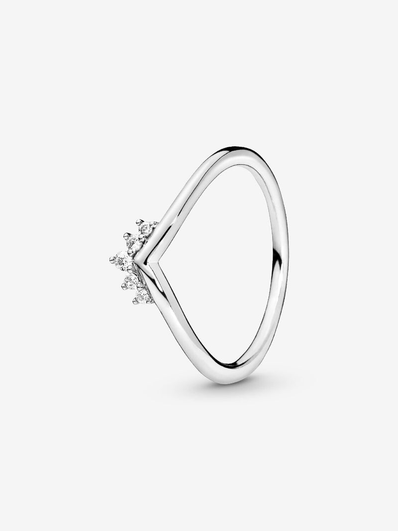 Tiara Wishbone Ring - Sterling Silver - 198282CZ