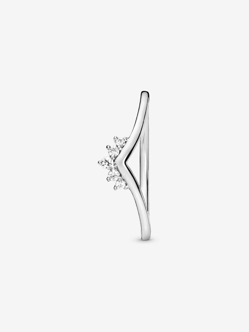 Tiara Wishbone Ring - Sterling Silver - 198282CZ
