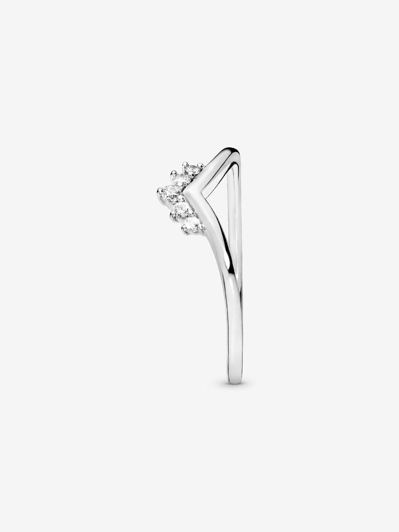 Tiara Wishbone Ring - Sterling Silver - 198282CZ