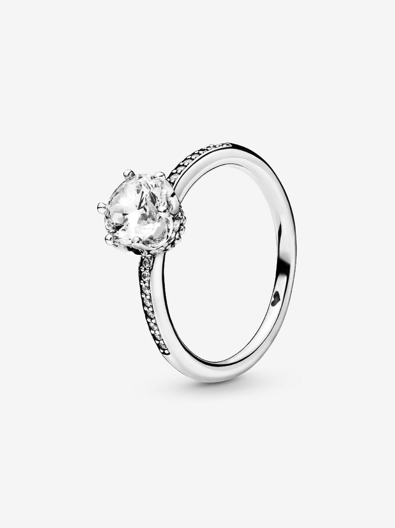 Clear Sparkling Crown Ring - Sterling Silver - 198289CZ