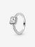 Square Sparkle Halo Ring - Sterling Silver - 198863C01