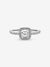 Square Sparkle Halo Ring - Sterling Silver - 198863C01