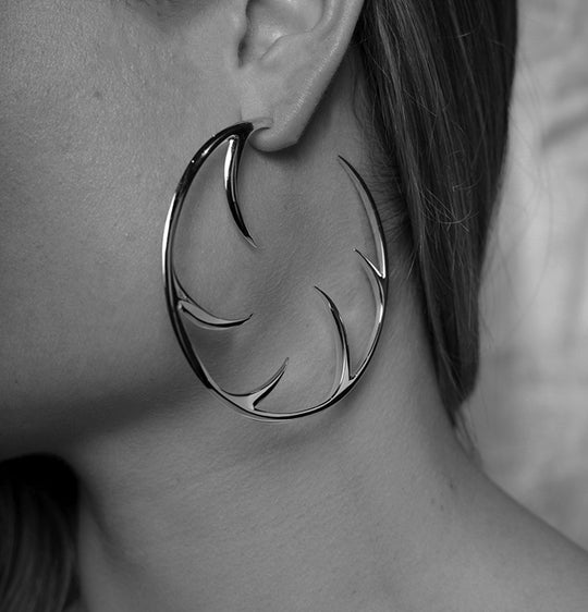 Multi Cat Claw Hoop Earring - Silver - SA057.SSNAEOS