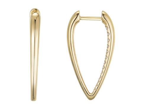 9ct Yellow Gold Diamond Tapered Hoop Earrings - 20.09288.9YEA