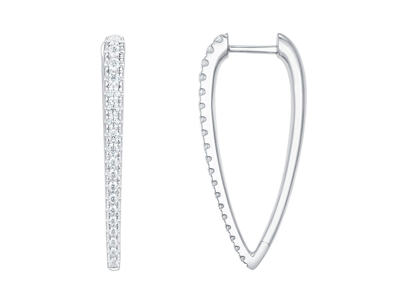 Diamond Tapered Hoop Earrings, 0.49ct - 9ct White Gold - 20.09291.9WEA