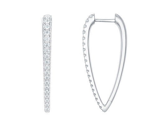Diamond Tapered Hoop Earrings, 0.49ct - 9ct White Gold - 20.09291.9WEA
