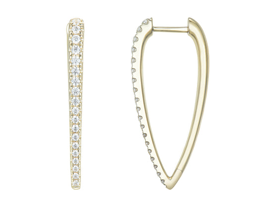 Diamond Tapered Hoop Earrings, 0.49ct - 9ct Yellow Gold - 20.09291.9YEA
