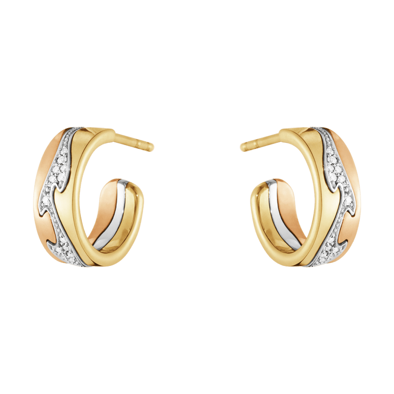 Fusion Diamond Earhoops - Gold