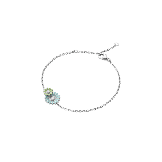 Daisy Blue/Green Layered Bracelet - Silver - 20001116