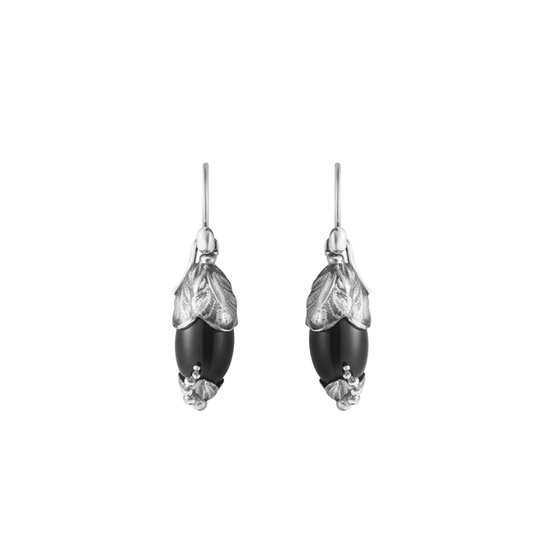 2024 Black Onyx Heritage Earrings - Silver - 20001395