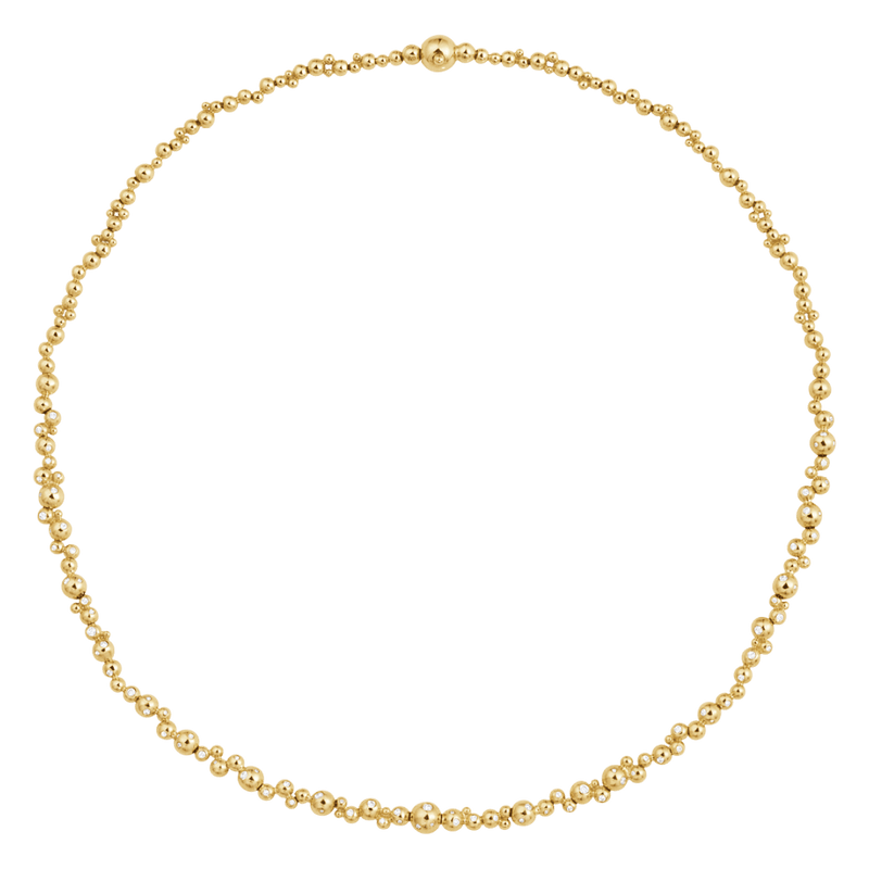 Moonlight Grapes Slim Diamond Necklace -18ct Yellow Gold - 20001420000