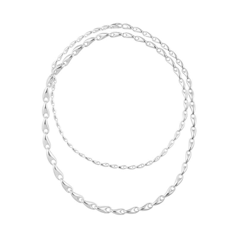 Reflect Graduated Necklace, 100cm - Silver - 20001518