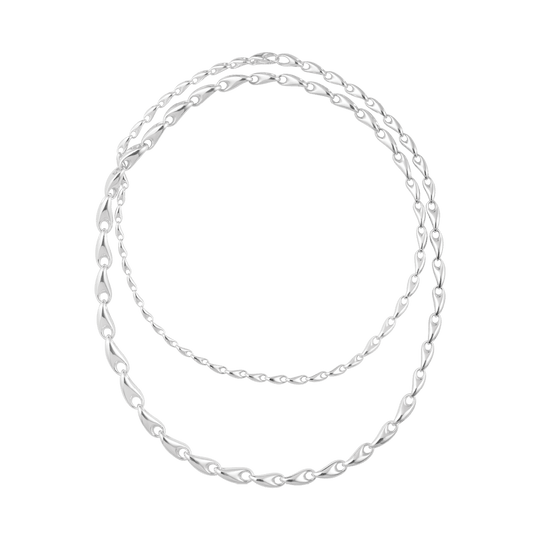 Reflect Graduated Necklace, 100cm - Silver - 20001518